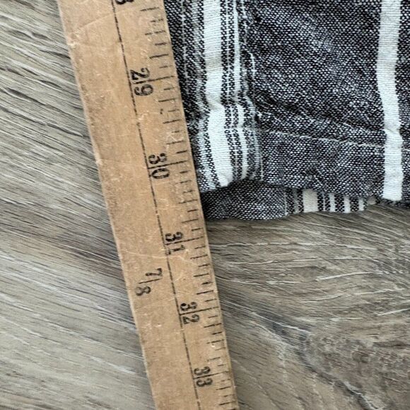Happily Grey Linen Blend Striped Wide Leg Pants XL Paperbag Waist Belted Casual - Picture 10 of 14